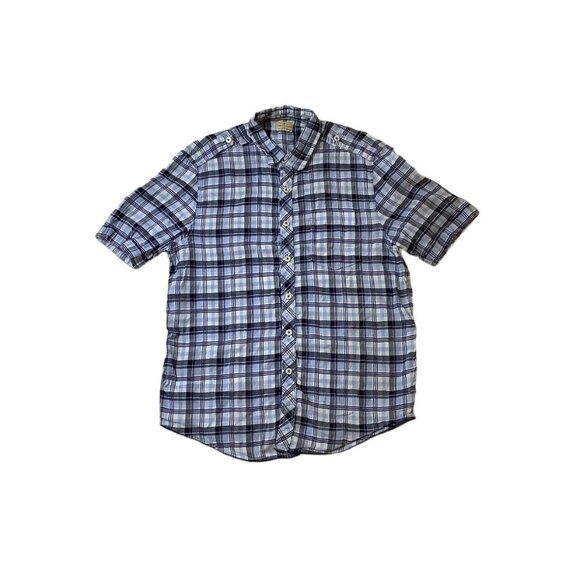 Tommy Bahama Island Crafted Plaid Shirt Mens Size M Blue Button Up Short Sleeve - Picture 6 of 11